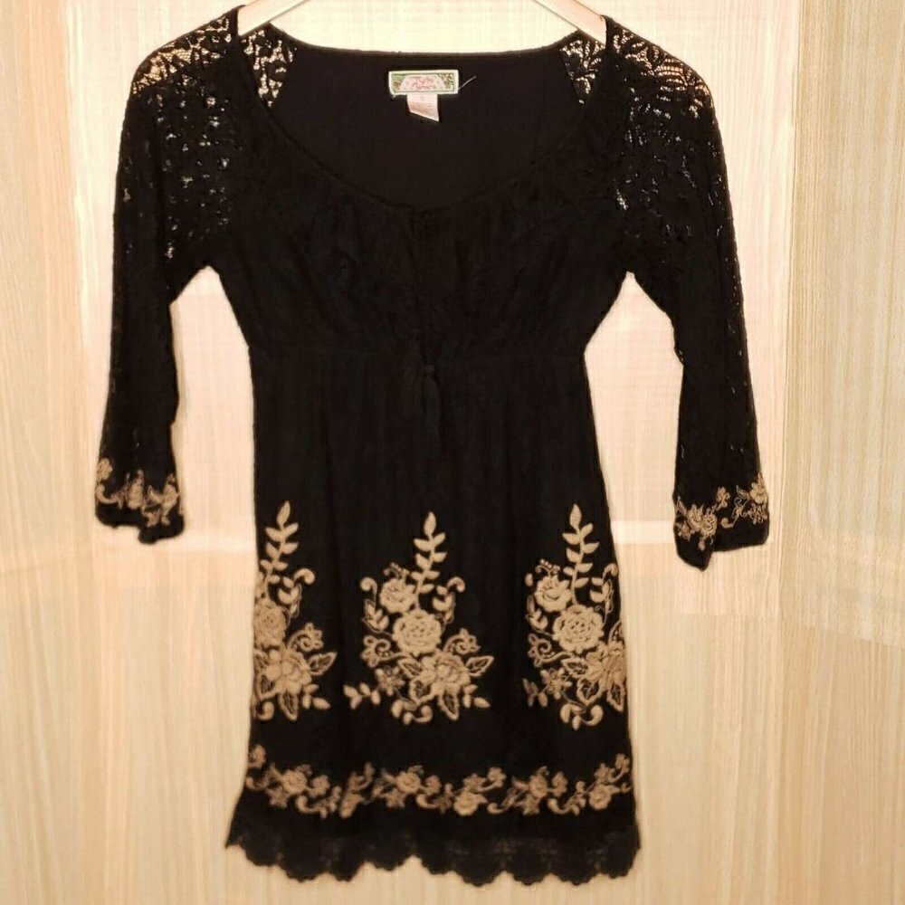 Flying Tomato Womens 3/4 Sleeve Lace Floral Embroidery Knee Length Dress…